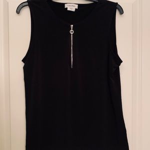 Black Calvin Klein Zipper Tank